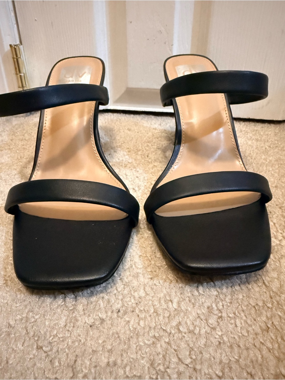 Dolce Vita Black Double-Strap Flared Block Heels - Picture 9 of 9